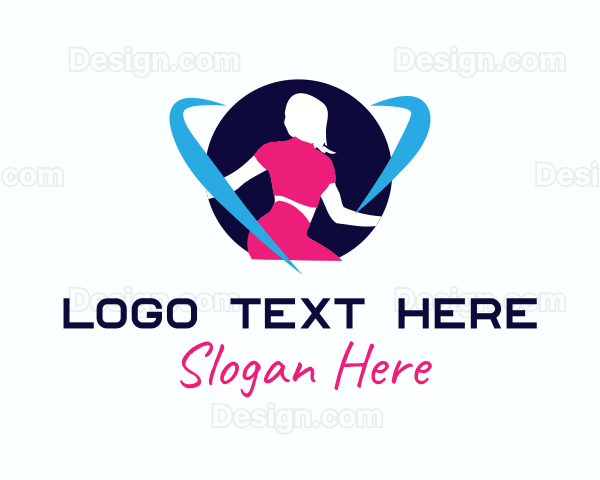 Woman Fitness Instructor Logo