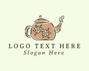 Tea - Floral Teapot Tea logo design