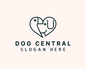 Dog & Bird Heart logo design