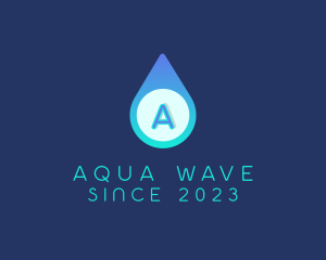 Blue Water Droplet logo design