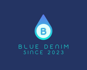 Blue Water Droplet logo design