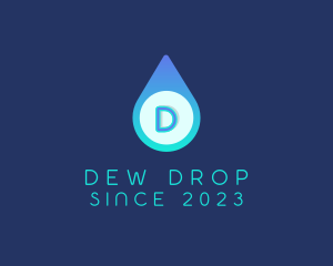 Blue Water Droplet logo design