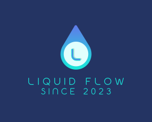 Blue Water Droplet logo design