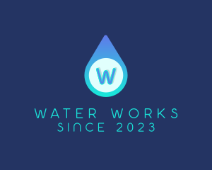 Blue Water Droplet logo design