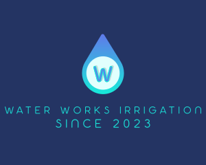 Blue Water Droplet logo design