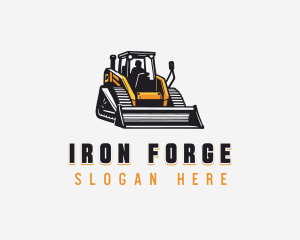 Bulldozer Construction Machinery logo design