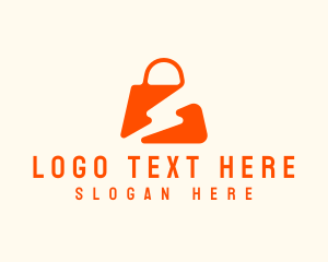 Shop - Lightning Shopping Bag logo design