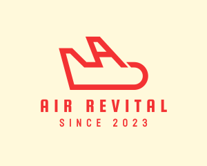 Red Travel Airplane logo design