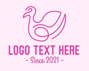 Pink Minimalist Bird Loop logo