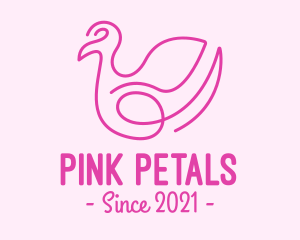 Pink Minimalist Bird Loop logo design