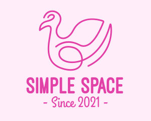 Pink Minimalist Bird Loop logo design