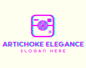 Glitch Photography Camera logo design