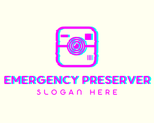 Glitch Photography Camera logo design