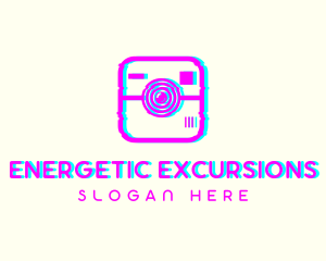 Glitch Photography Camera logo design