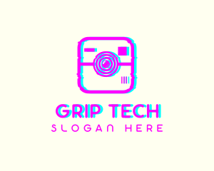 Glitch Photography Camera logo design