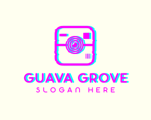 Glitch Photography Camera logo design