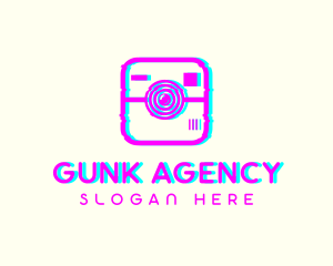 Glitch Photography Camera logo design