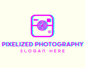 Glitch Photography Camera logo design