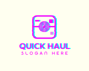 Glitch Photography Camera logo design