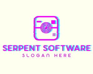 Glitch Photography Camera logo design