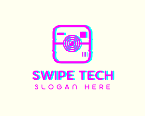 Glitch Photography Camera logo design