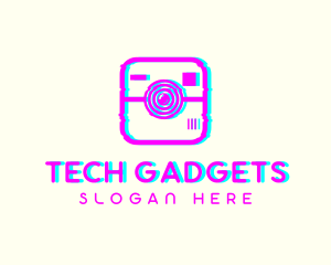 Glitch Photography Camera logo design