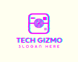 Glitch Photography Camera logo design