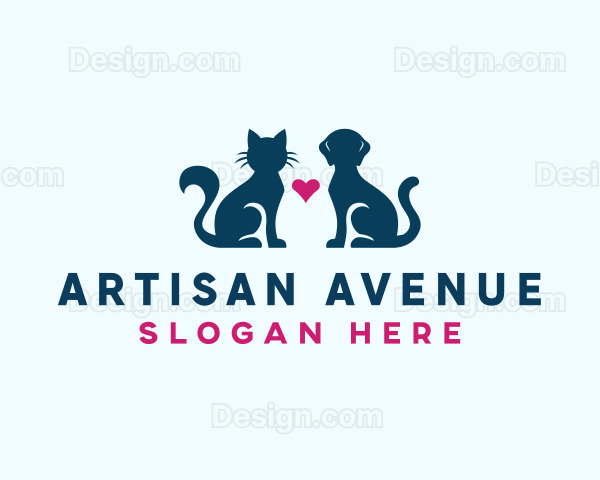 Puppy Kitten Veterinarian Logo