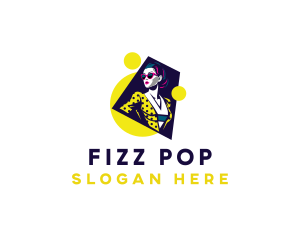 Retro Pop Art Woman logo design