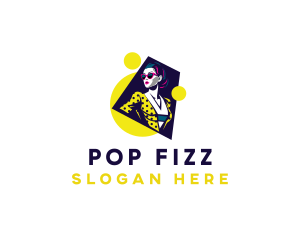 Retro Pop Art Woman logo design