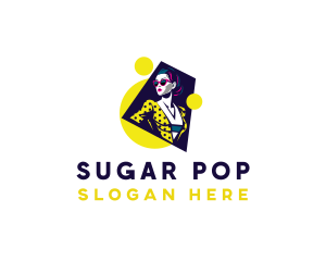 Retro Pop Art Woman logo design