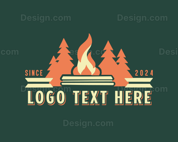 Outdoor Camp Bonfire Logo