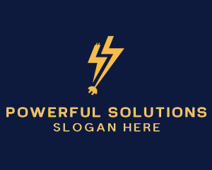 Electrical Lightning Socket logo design