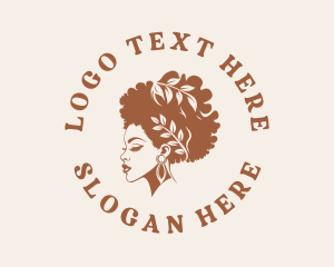 Afro Woman Hairdresser logo