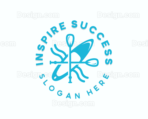 Kayak Paddle Watersports Logo