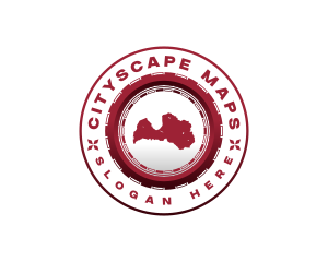 Latvia Geography Map logo design