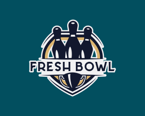 Bowling Pin Trophy logo design