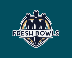 Bowling Pin Trophy logo design