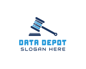 Data Server Gavel logo design