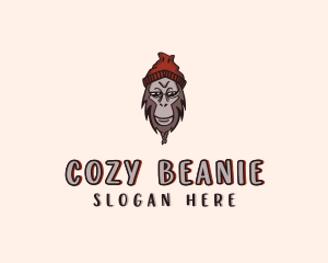 Hipster Beanie Monkey logo design