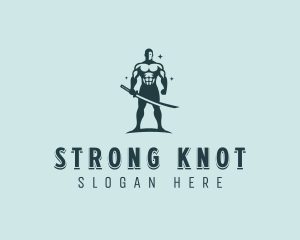 Strong Katana Warrior logo design