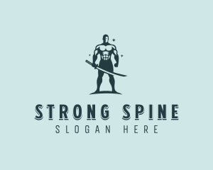 Strong Katana Warrior logo design