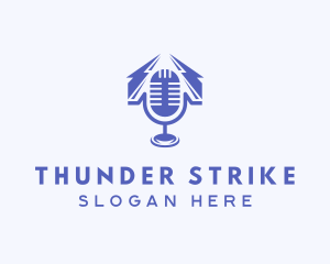 Thunder Mic Podcaster logo design