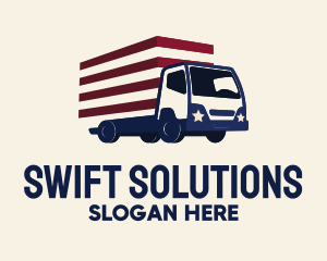 American Logistics Truck logo design