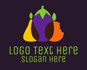 Nutrition - Pear Eggplant Orange Grocery logo design