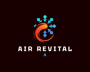 Hot Cold HVAC logo design