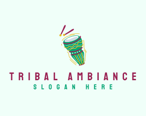 African Ethnic Drum logo design