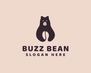 Bear Coffee Bean  logo design