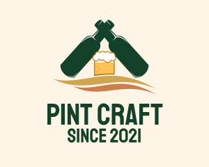 Beer Bottle Bar  logo design