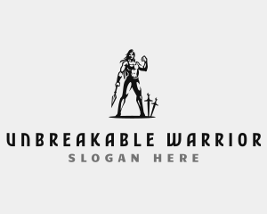 Female Strong Warrior logo